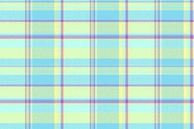 Kusursuz bir geçmiş taraması, ekose kumaş hediye kartı. Işık ve sarı renk paletinde geometri desenli tekstil vektörü dokusu.