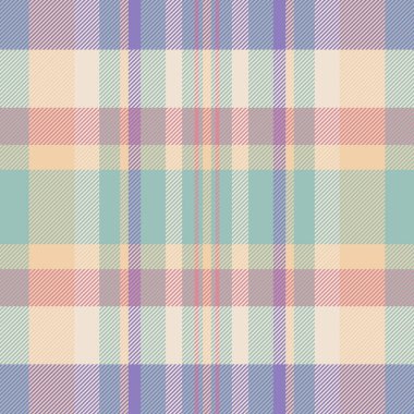 Terzi kumaş arkaplan tartanı, görüntü dokusu tekstili. Pastel ve açık renk paletinde iz bırakmayan ekoseli desen vektörü.