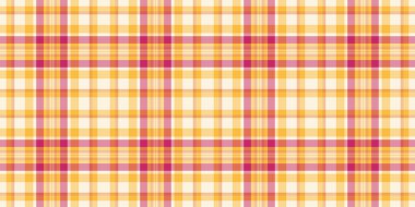 Ekoseli arka plan tekstil, sadelik kusursuz vektör kontrolü. Kehribar ve turuncu renk paletinde süs dokusu kumaş deseni.