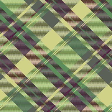 Italian textile tartan pattern, 1950s seamless plaid vector. Fashion check texture background fabric in lime and green colors palette. clipart