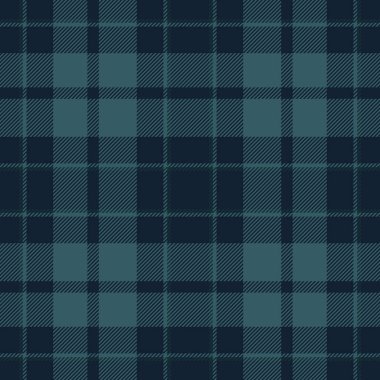 Büyük desensiz ekose, grunge tartan arka plan tekstili. Koyu ve cyan renk paletinde soyut vektör dokusu kontrolü.