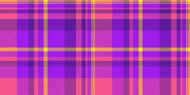 Adamın ekosesiz dokusu, sunum kumaşı vektör arkaplanı. Noel deseni Mor ve pembe renk paletinde tekstil tartını kontrol et.