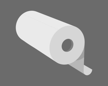 Tekstil rulo vektör simgesi. Kağıt tüp illüstrasyon tasarımı mutfak havlusu, halı, kaydırma ne adam ya da kumaş.