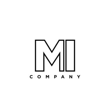 M ve ben, MI logo tasarım şablonu. Şirket kimliği için asgari monogram tabanlı logotype.
