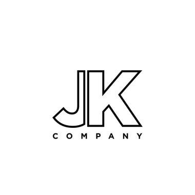 Son moda J ve K harfi, JK logo tasarım şablonu. Şirket kimliği için asgari monogram tabanlı logotype.