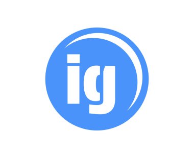 IG spor amblemi ya da takım logosu. Top dükkanı, spor şirketi, eğitim ve kulüp rozeti için baş harfi I ve G olan top logosu..