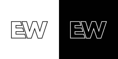 Trendy letter E and W, EW logo design template. Minimal monogram initial based logotype for company identity. clipart