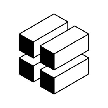 Küp logosu, geometrik vektör tasarımı. Siyah ve beyaz kutu logotip şirketi, izometrik 3 boyutlu teknoloji amblemi..
