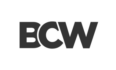 BCW logo design template with strong and modern bold text. Initial based vector logotype featuring simple and minimal typography. Trendy company identity. clipart