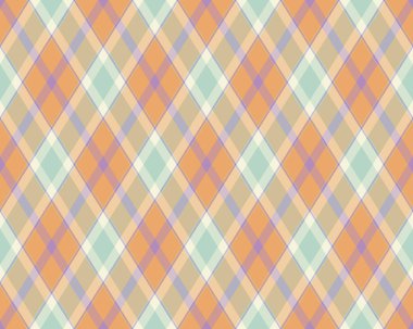 Argyle geometrik eşkenar dörtgenin kusursuz deseni. Harlequin duvar kağıdı tasarımını kontrol et. Web geçmişi için klasik elmas şekilli tekstil malzemesi, baskı kumaşı, kazak, ambalaj kağıdı, hediye kartı, davetiye.