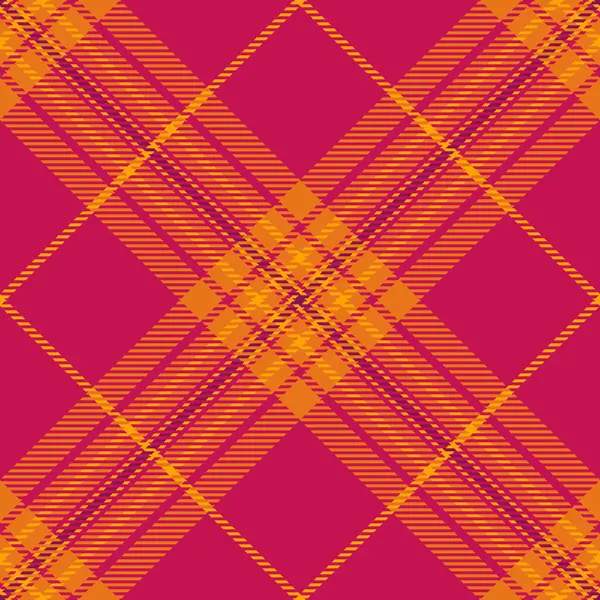 Gerçekçi kontrol desenli kumaş, Türk kumaşı dikişsiz. Turuncu ve pembe renk paletinde ekose arka plan tekstil vektörü.