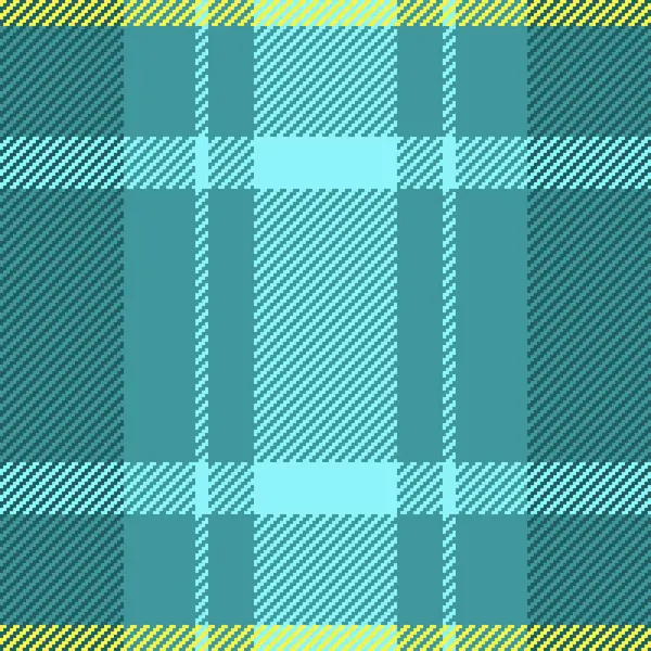 Güzel, pürüzsüz kumaş kumaş, rastgele ekose vektör tartan. Yatak arkaplanı desen denetimi Cyan ve sarı renk paletinde.