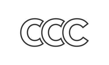 CCC logo tasarım şablonu güçlü ve modern kalın metinlerle. Basit ve minimal tipografi içeren ilk tabanlı vektör logosu. Moda şirket kimliği.