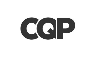 CQP logo tasarım şablonu güçlü ve modern kalın metin ile. Basit ve minimal tipografi içeren ilk tabanlı vektör logosu. Moda şirket kimliği.
