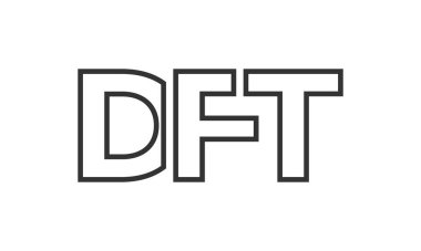 DFT logo tasarım şablonu güçlü ve modern kalın metinlerle. Basit ve minimal tipografi içeren ilk tabanlı vektör logosu. Moda şirket kimliği.