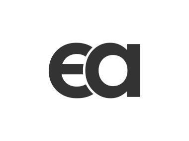 EA yaratıcı geometrik başlangıç tabanlı modern ve minimal logo. Moda bir yazı tipi e harfi.