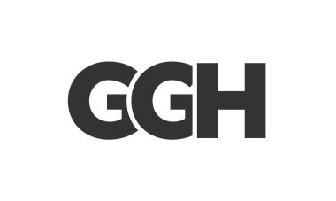GGH logo tasarım şablonu güçlü ve modern kalın metinlerle. Basit ve minimal tipografi içeren ilk tabanlı vektör logosu. Moda şirket kimliği.