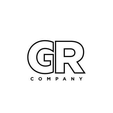 Moda harfi G ve R, GR logo tasarım şablonu. Şirket kimliği için asgari monogram tabanlı logotype.