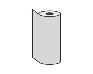 Tekstil rulo vektör simgesi. Kağıt tüp illüstrasyon tasarımı mutfak havlusu, halı, kaydırma ne adam ya da kumaş.