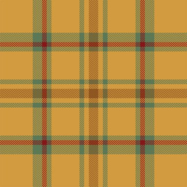 Ekose kontrol deseni turuncu ve kırmızı renklerde. Kusursuz kumaş dokusu. Tartan tekstil baskı tasarımı.