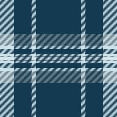 Dikensiz vektör arkaplanı, 30 'ların desenli tekstil kumaşı. Dış doku tartan kontrol ekoseli cyan ve açık renk paleti.