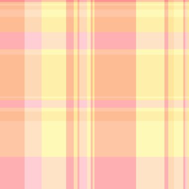 Bedroom plaid texture background, bedding seamless pattern fabric. Grunge check vector textile tartan in orange and yellow colors palette. clipart