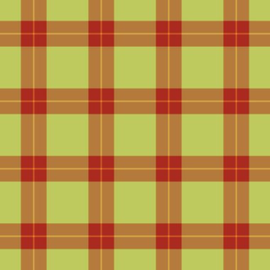 Tekstil arka plan kumaşı, ekose desenli hediye çeki. Turuncu ve kireç rengi palette eşarpsız desen vektör tartan.