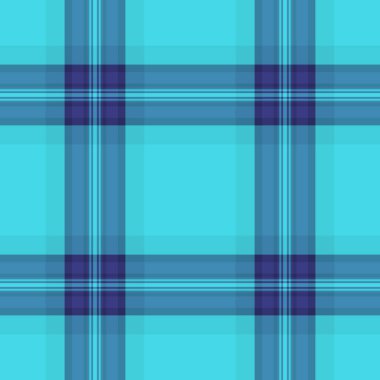 Vektör kontrolleri, ambalaj arkaplan kalıpları. Torba tartan kumaş dokusu. Cyan ve mavi renk paleti..