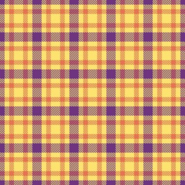 Çizim şablonu ekoseli, klasik vektör kumaş kontrolü. Sarı ve kırmızı renk paletinde eğri tekstil dikişsiz tartan.
