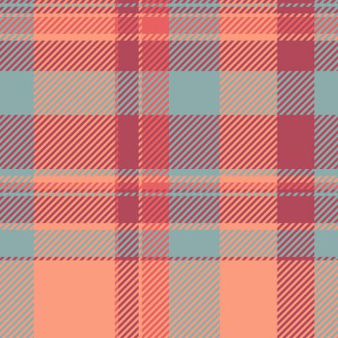 Kadınların moda ekose kumaşı, reklam özgeçmiş kontrolü vektörü. Pijamalar dikişsiz kumaş desenli kırmızı ve pastel renk paleti..
