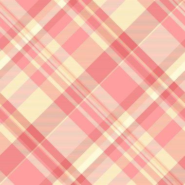 Reklam şablonu kusursuz kontrol, zor arka plan tekstil kumaşı. Yerli ekose vektör dokusu kırmızı ve açık sarı renk paleti ile tartan.