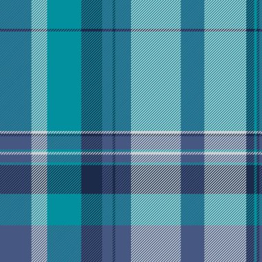 Ton dokusu kontrolü, şapka vektör tekstil geçmişi. Soluk tartan desenli ekoseli, siyan ve beyaz renk paletinde pürüzsüz..