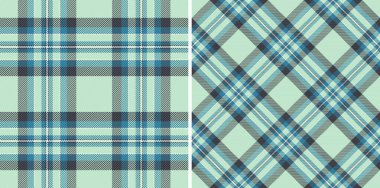 Ekosesiz tekstil kumaşla vektör deseninin tartan arkaplanını kontrol et. Soğuk renklerde olsun. Özel durumlar için zarif masa örtüleri..