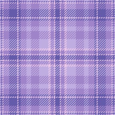 Madras dikişsiz ekose vektör, uzun kumaş dokusu kontrolü. Işık ve menekşe renk paletinde doğrusal tartan tekstil arkaplanı.