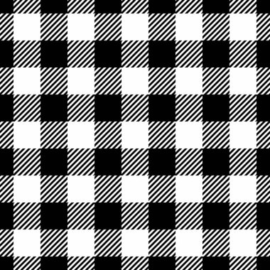 Doğum günü kartı ekoseli kumaş, kumaş desenli tartan kumaşı. Siyah ve beyaz renk paletinde ambalaj desenli vektörsüz arkaplan.