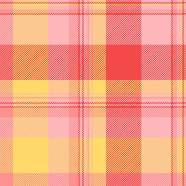 Çeşitli arka plan vektör desenleri, keten kumaş kumaş ekose. Bandana tartan doku kontrolü ışık ve kehribar renk paletinde pürüzsüz.