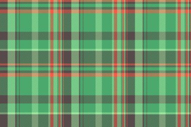 Kusursuz bir arka plan modeli, tekstil tartını paketliyor. Ekose desenli kumaş vektörünü yeşil ve pastel renk paleti olarak ver.