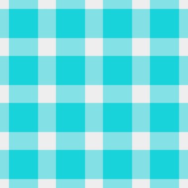 Sevimli vektörsüz desen, tekstil desenli ekose kumaş. Kumaş kumaş arka plan tartan denetimi Cyan ve beyaz renk paleti.