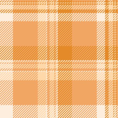 Herringbone desenli tartan ekose, Brezilya yapımı kumaş arkaplanı. Paskalya vektörü turuncu ve kumlu kahverengi renk paleti ile kusursuz desen.