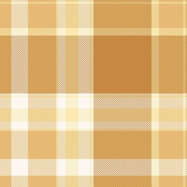 Parti geçmişi tartan, kral kumaş dokusu deseni. Kehribar ve turuncu renk paletinde gelişen tekstil ekoseli vektör pürüzsüz.