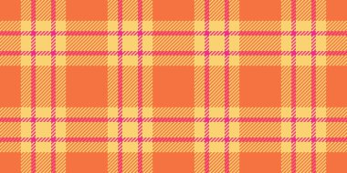 Paçavra desenli, kusursuz, resmi kumaş ekoseli. Turuncu ve kehribar renk paletinde cinsel vektör tartan tekstil arkaplanı.