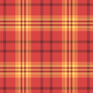 Diwali desenli tartan arka plan, Çin Yeni Yıl dokusu tekstil vektörü. Londra kumaş ekose kontrol kırmızı ve turuncu renk paleti.