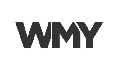 WMY logo tasarım şablonu güçlü ve modern kalın metinlerle. Basit ve minimal tipografi içeren ilk tabanlı vektör logosu. Moda şirket kimliği.