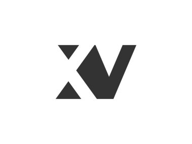 XV yaratıcı geometrik başlangıç tabanlı modern ve minimal logo. Harf x v modayı yazı tipleri.