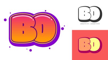 Festival ya da parti için BO logo tasarımı. Graffiti tarzında ilk harf B ve O. Yazı tipi tipografisinin yaratıcı modern harfleri. Çocukların trend logoti ya da kimliği.