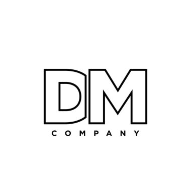 Moda D ve M harfi, DM logo tasarım şablonu. Şirket kimliği için asgari monogram tabanlı logotype.