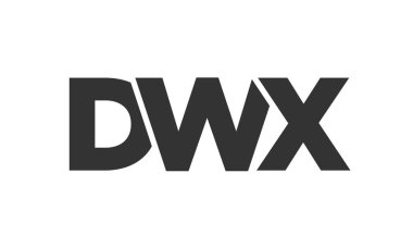 DWX logo tasarım şablonu güçlü ve modern kalın metin ile. Basit ve minimal tipografi içeren ilk tabanlı vektör logosu. Moda şirket kimliği.
