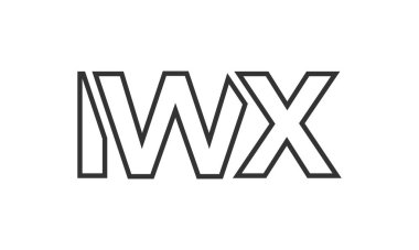 IWX logo tasarım şablonu güçlü ve modern kalın metinlerle. Basit ve minimal tipografi içeren ilk tabanlı vektör logosu. Moda şirket kimliği.