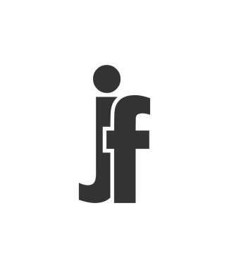 JF yaratıcı geometrik başlangıç tabanlı modern ve minimal logo. j harfi f f modayı yazı tipleri.