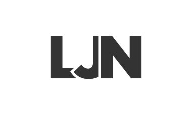 LJN logo tasarım şablonu güçlü ve modern kalın metinlerle. Basit ve minimal tipografi içeren ilk tabanlı vektör logosu. Moda şirket kimliği.